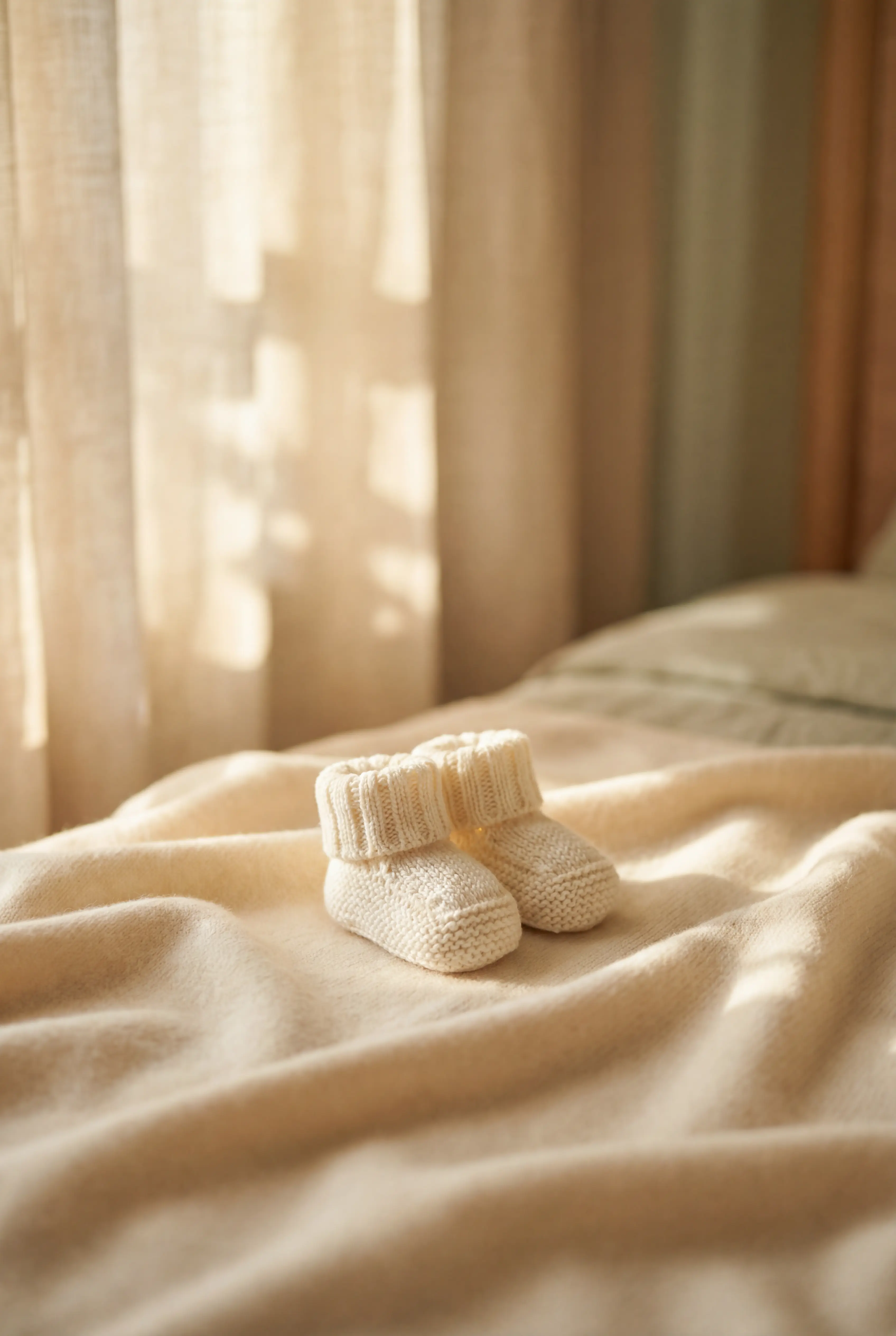 Minimalist nursery interior with natural light and organic materials